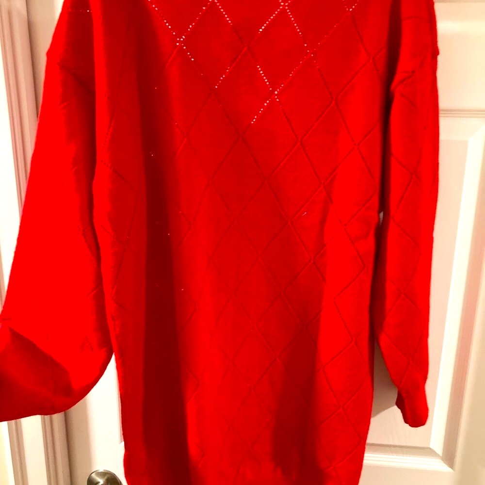 NWT red, long sweater